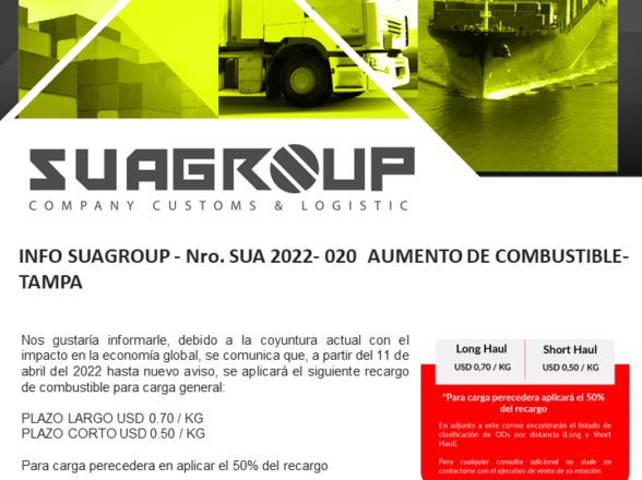 INFO SUAGROUP  AUMENTO DE COMBUSTIBLE-TAMPA￼