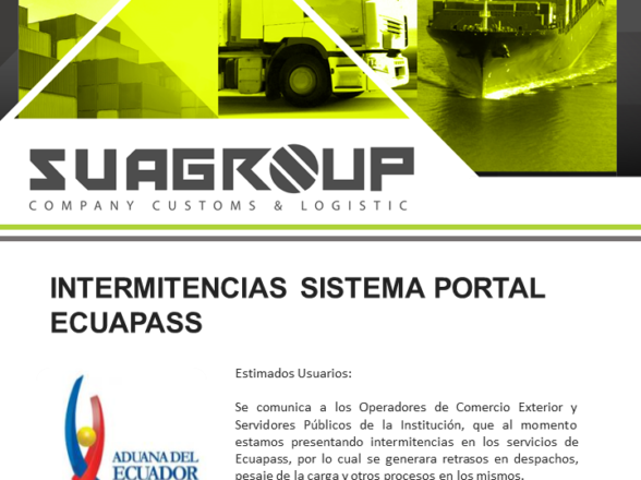 INTERMITENCIAS SISTEMA PORTAL ECUAPASS