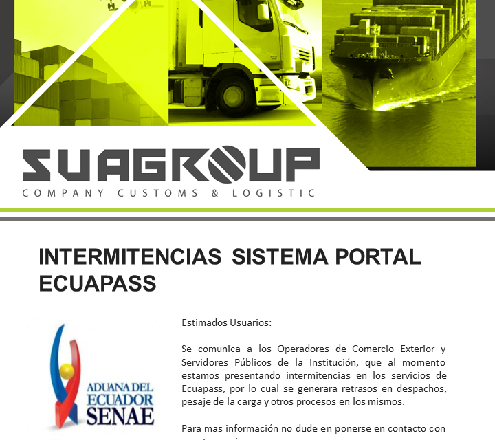 INTERMITENCIAS SISTEMA PORTAL ECUAPASS