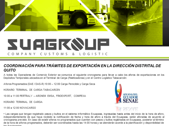 COORDINACIÓN PARA TRÁMITES DE EXPORTACIÓN EN LA DIRECCIÓN DISTRITAL DE QUITO