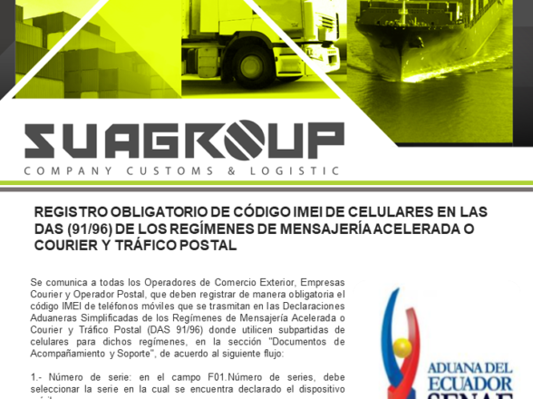 REGISTRO OBLIGATORIO DE CÓDIGO IMEI DE CELULARES EN LAS DAS (91/96)