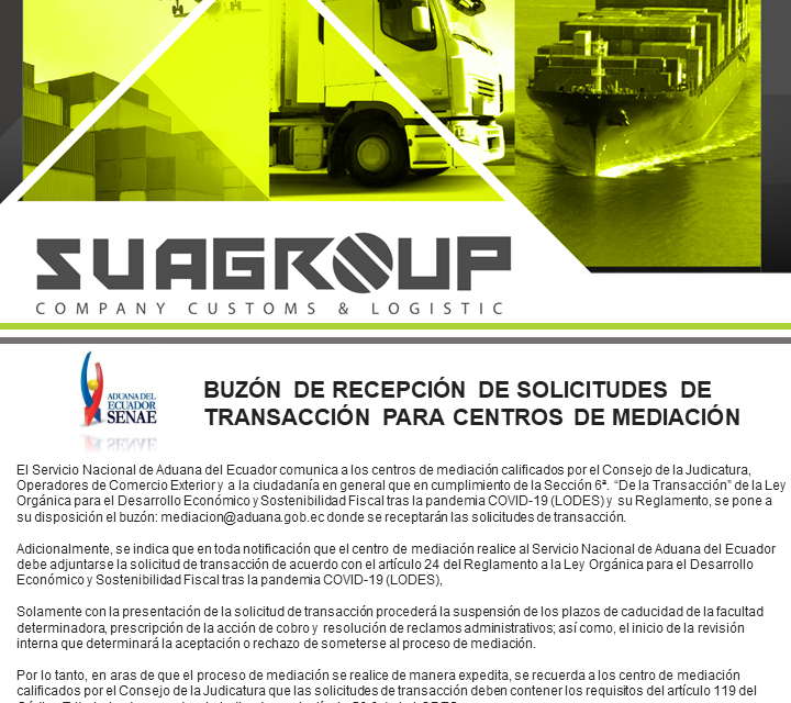 BUZÓN DE RECEPCIÓN DE SOLICITUDES DE TRANSACCIÓN PARA CENTROS DE MEDIACIÓN