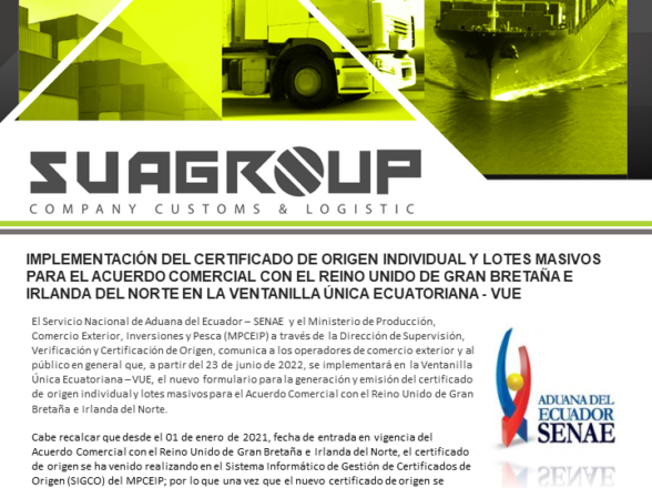IMPLEMENTACIÓN DEL CERTIFICADO DE ORIGEN INDIVIDUAL Y LOTES MASIVOS