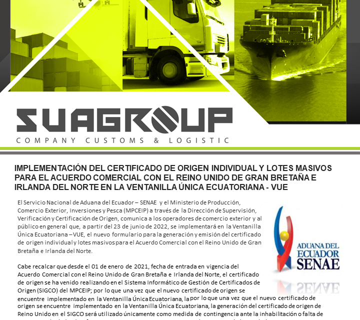 IMPLEMENTACIÓN DEL CERTIFICADO DE ORIGEN INDIVIDUAL Y LOTES MASIVOS