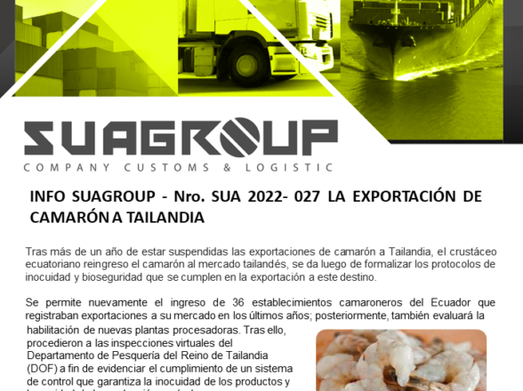 LA EXPORTACIÓN DE CAMARÓN A TAILANDIA 