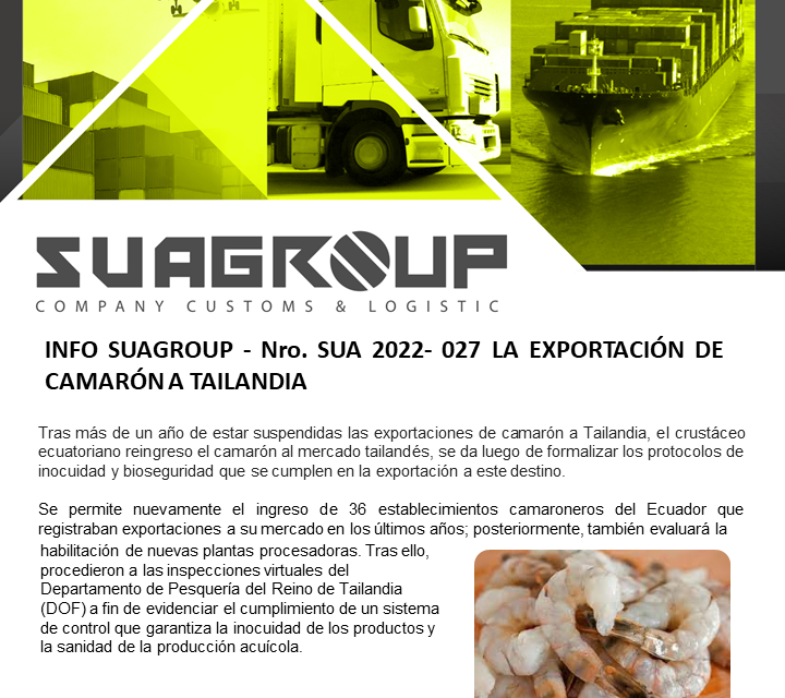 LA EXPORTACIÓN DE CAMARÓN A TAILANDIA 